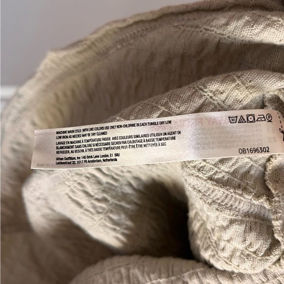 Free People Beach Get Obsessed Babydoll Dress XS Balloon Sleeve Tan Oversized - Picture 5 of 9